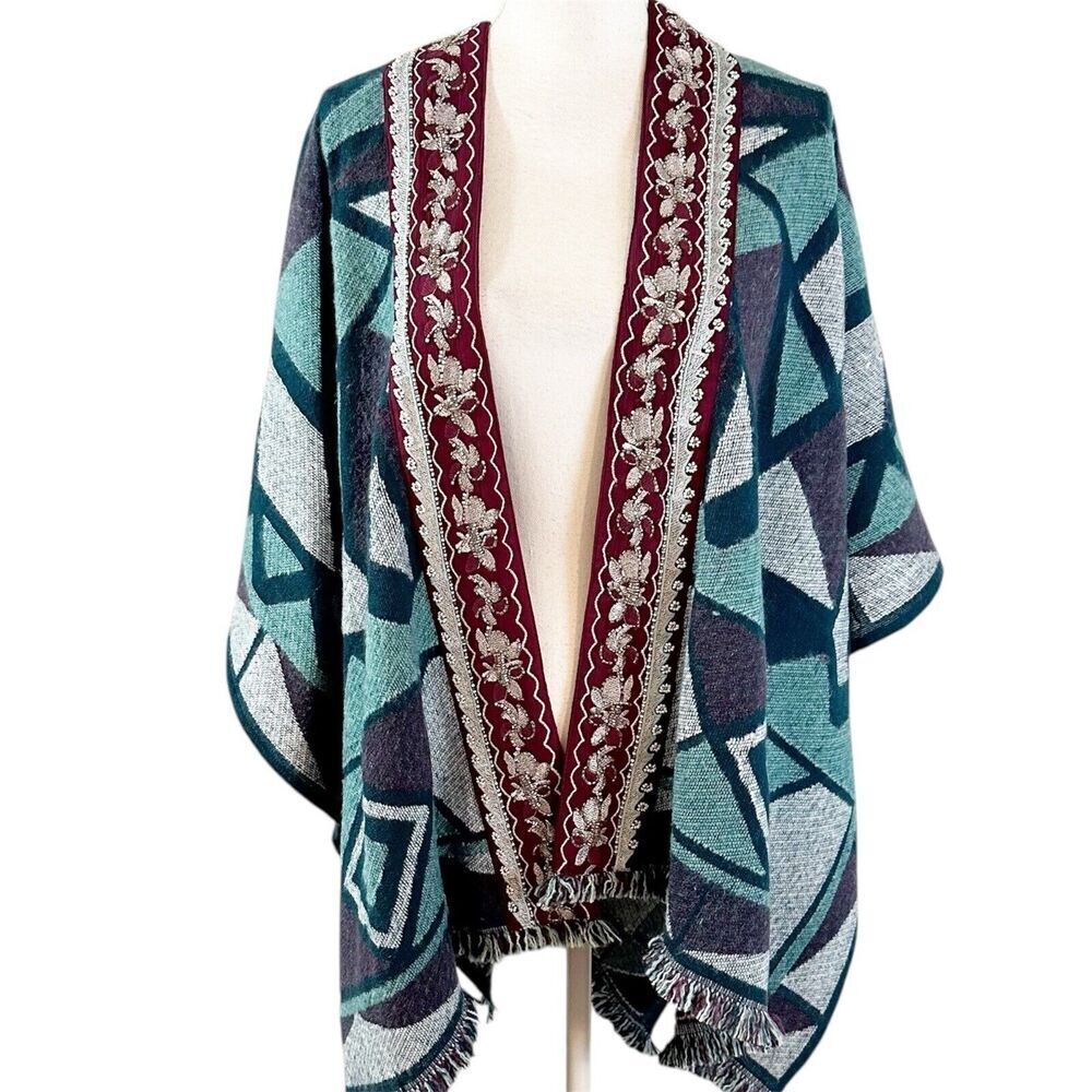 NWT Soft Surroundings Icons Kimono Wrap One Size Acrylicโ Beaded Embroided